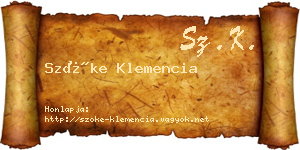 Szőke Klemencia névjegykártya